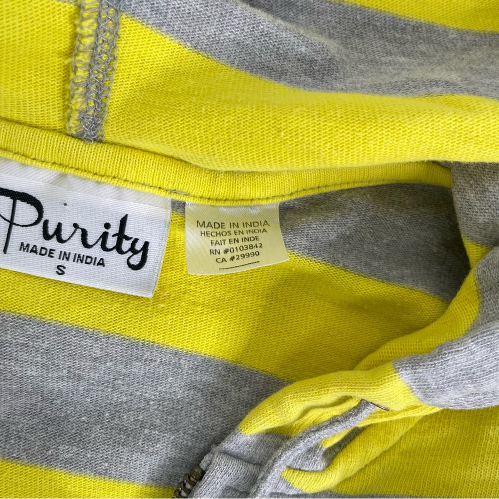 Purity Striped Yellow and Gray Women's Hooded Jacket Size Small - Picture 10 of 13